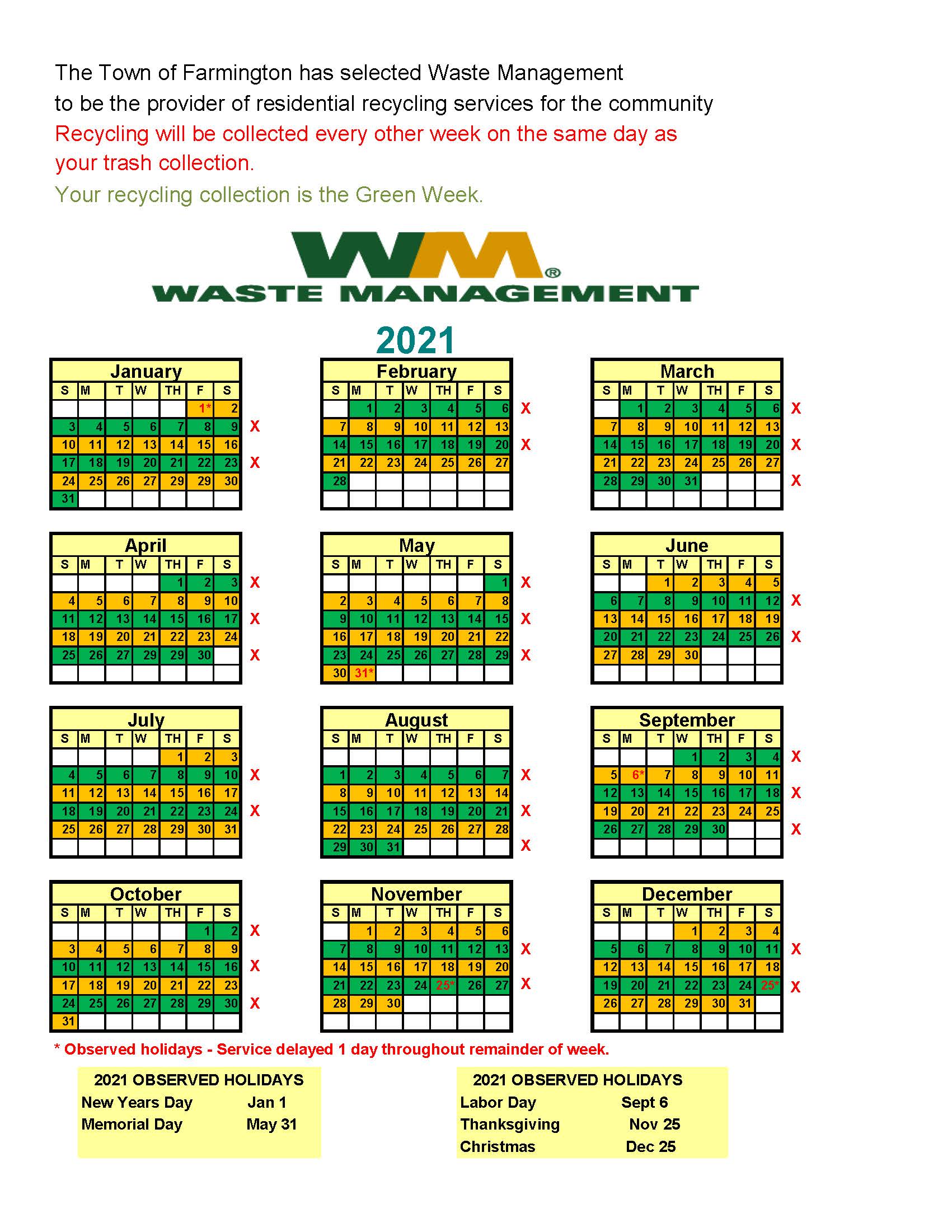 Recycling Information Town Of Farmington Washington County WI
